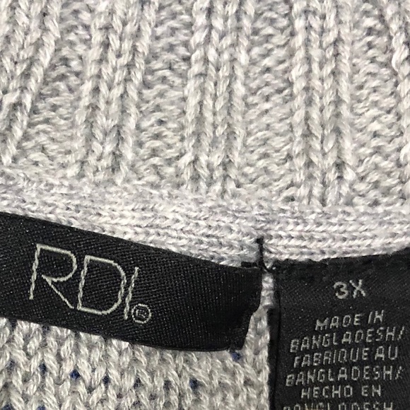 RDI Shaker Knit Cardigan / Sweater Grey Plus Size 1X NWT - Picture 3 of 8